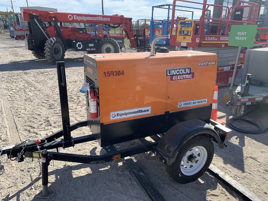 2021 Lincoln Electric Vantage 322 Vantage 322 Ready Pak 3 w/ Decals, ORANGE (includes trailer, cable rack, fender light kit) NO Telematics