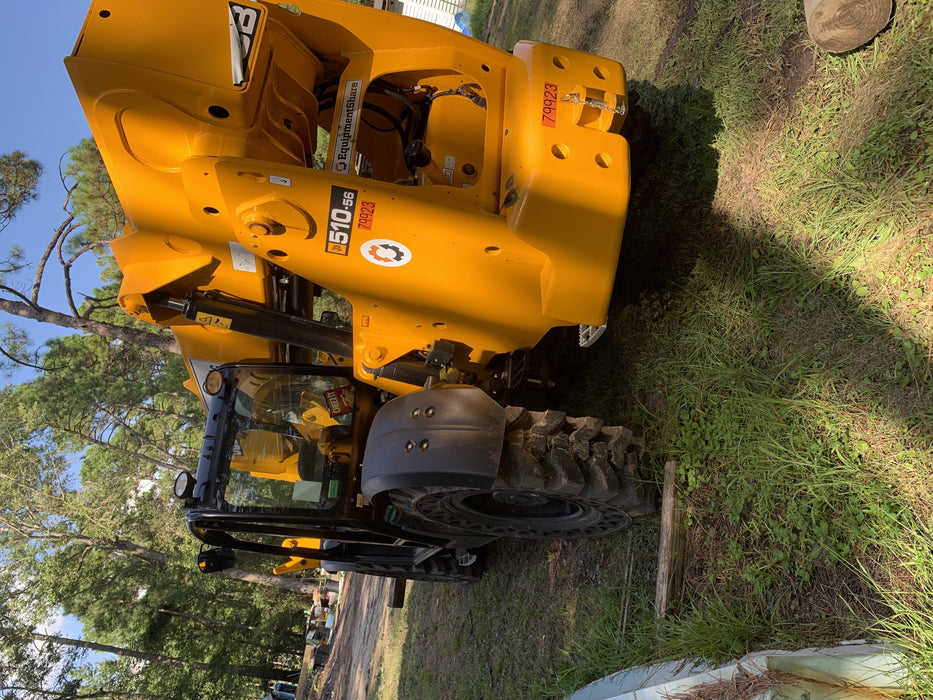 2020 JCB 510-56 Canopy, Solid Tires, Work Lights, Beacon, Aux Hydraulics, Back up Alarm, Lifting Eye, ES Decals