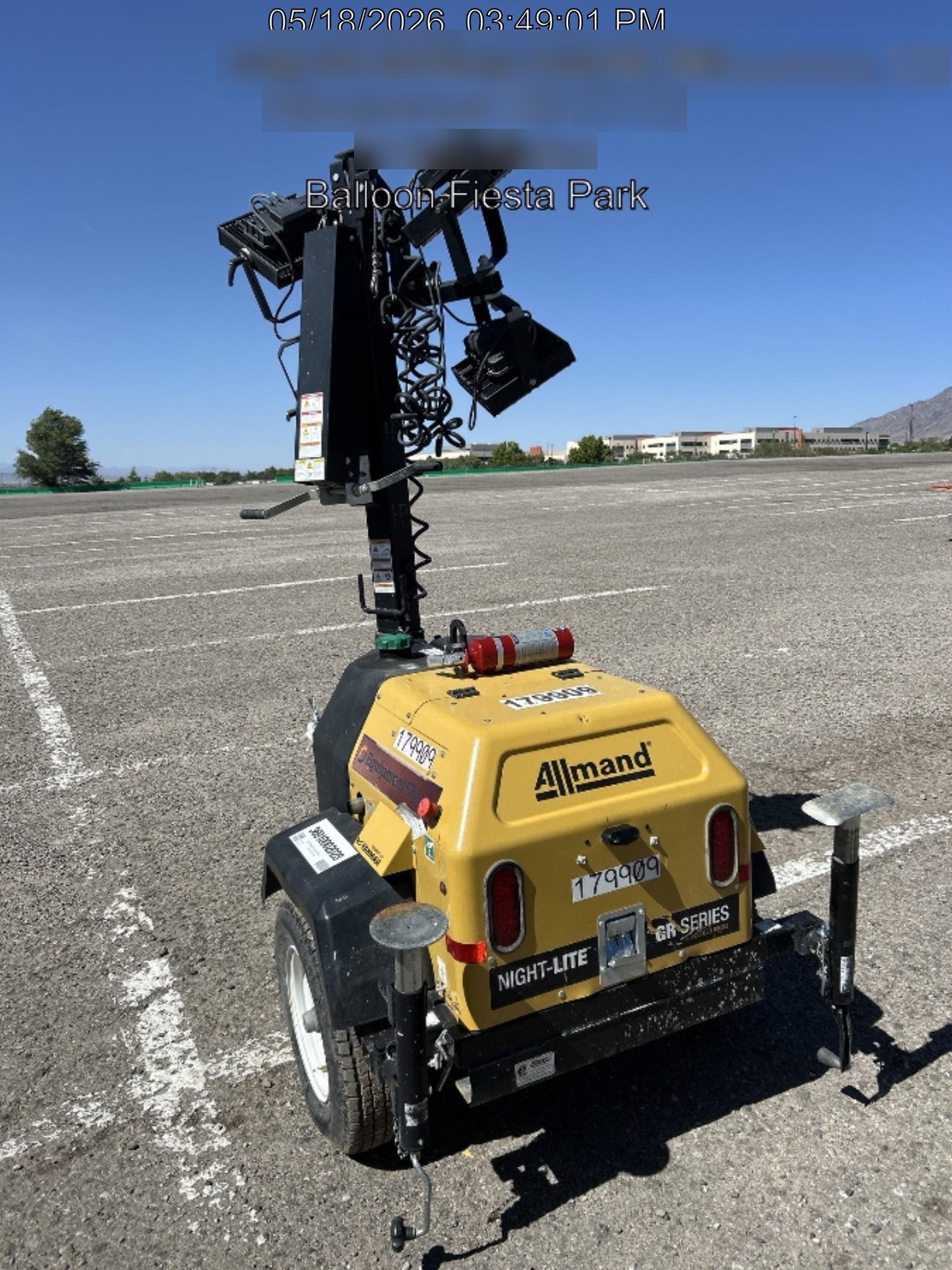 Allmand NLV3GR (4) LED Light Fixture 350W, 23' Vertical Mast, 3kW Prime, Towable, Deep Sea L401, Leveling Jacks, Yanmar T4F 5.8hp
