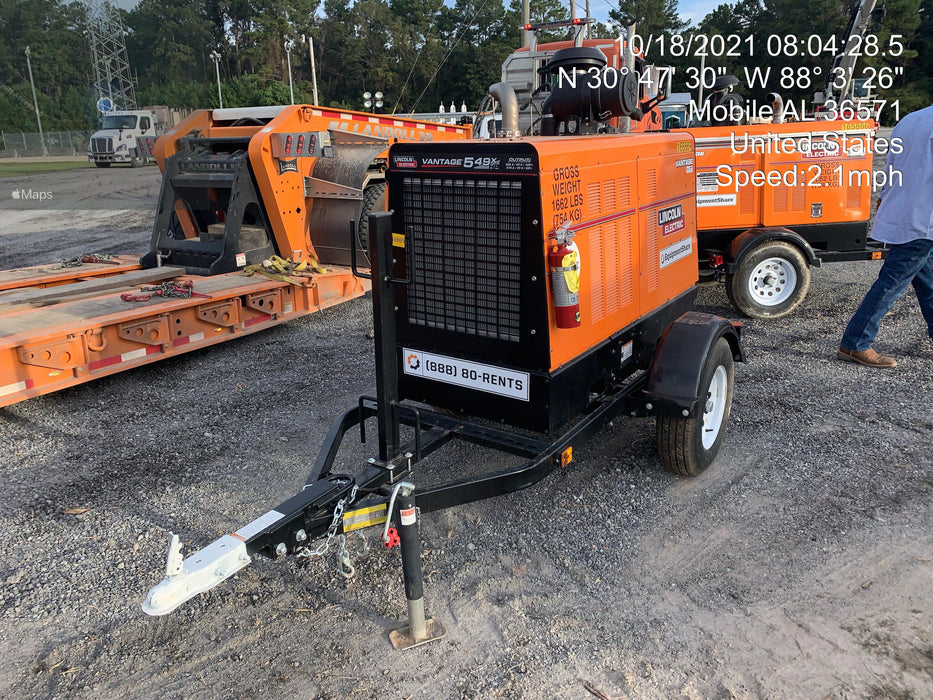 2021 Lincoln Electric Vantage 549X Ready Pak 3, ORANGE (includes trailer, cable rack, fender light kit)