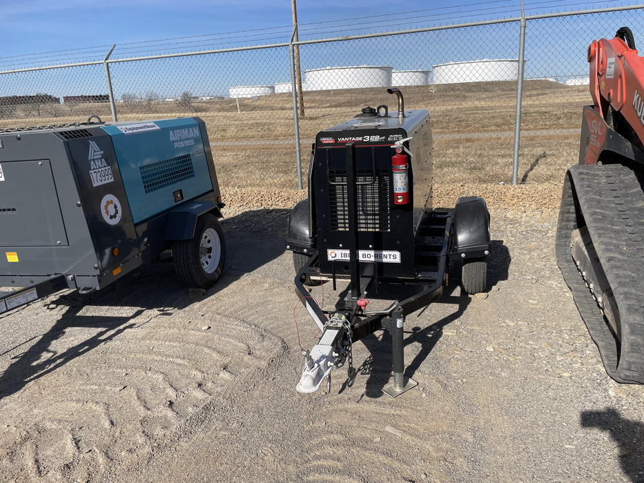 2019 Lincoln Electric Vantage 322 Ready-Pak 3, Two Wheel Trailer, Fender and Light Kit, Cable Rack