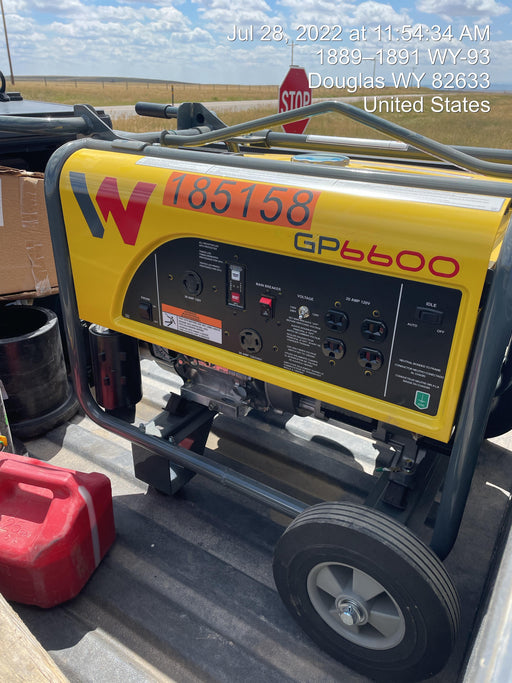 2021 Wacker Neuson GP6600A Standard 6.6kW Generator, Includes Wheel Kit. P/N: 5100042220