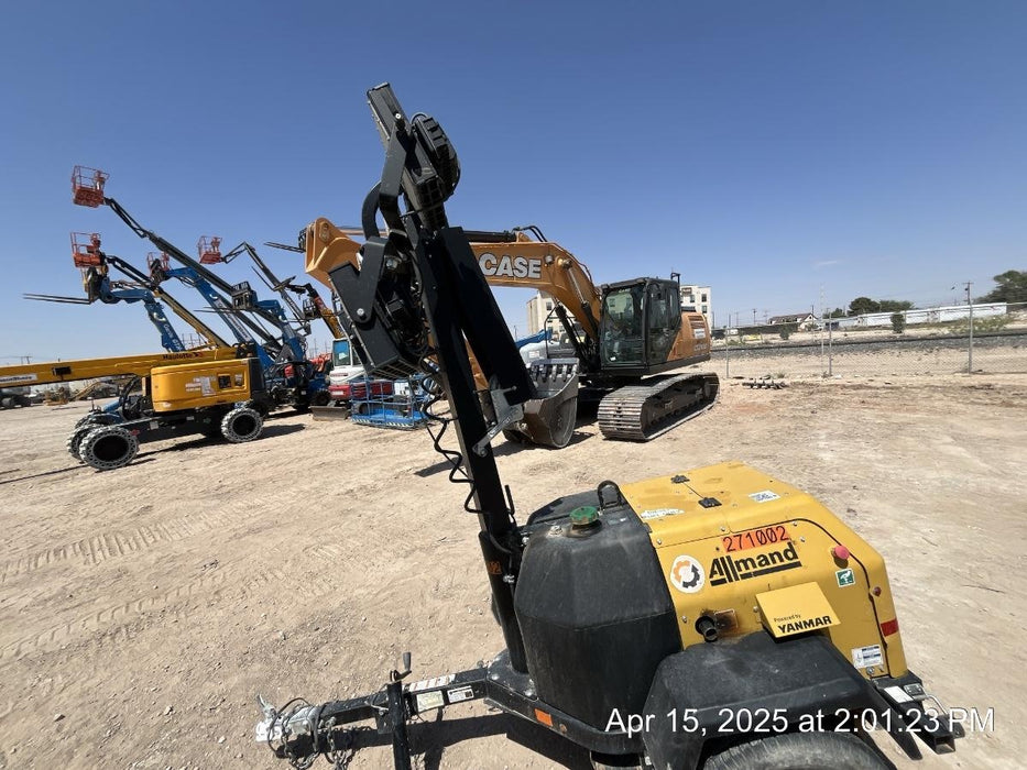 2022 Allmand NLV3GR (4) LED Light Fixture 350W, 23' Vertical Mast, 3kW Prime, Towable, ES Decals, T3