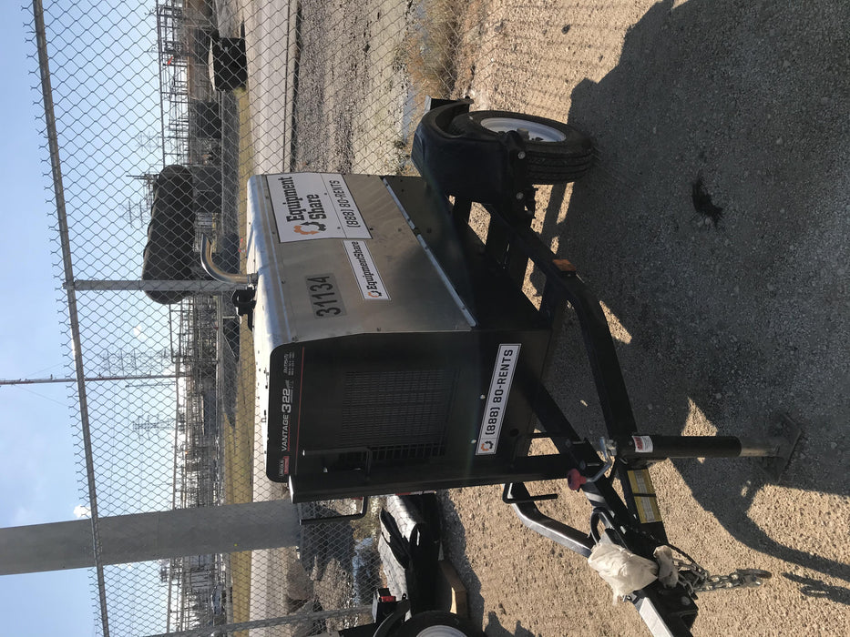 2019 Lincoln Electric Vantage 322 Welder Ready-Pak 3, Two wheel trailer, Fender and Light kit, Cable Rack