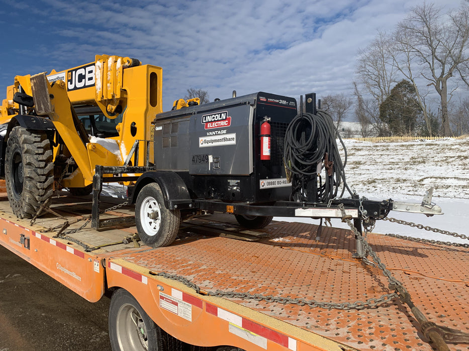 2019 Lincoln Electric Vantage 322 Ready-Pak 3, Two Wheel Trailer, Fender and Light Kit, Cable Rack