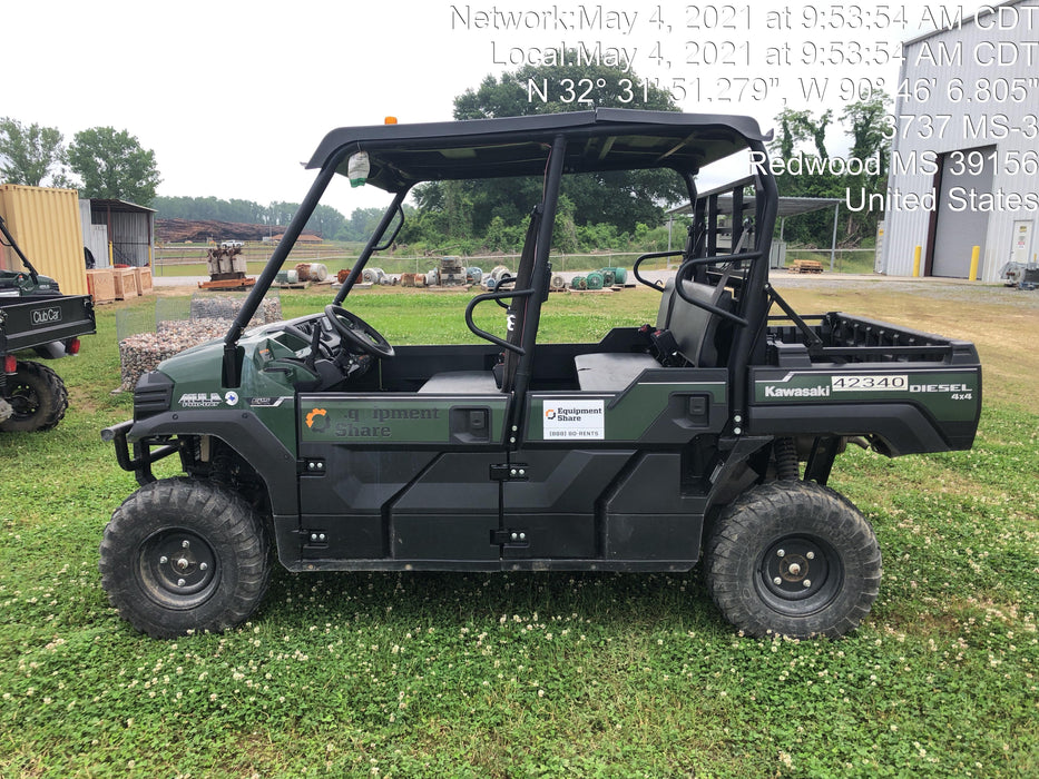 2019 Kawasaki Mule PRO-DXT Standard Options, Backup Alarm, Beacon, Plastic Hard Top, Poly Windshield, Horn Kit