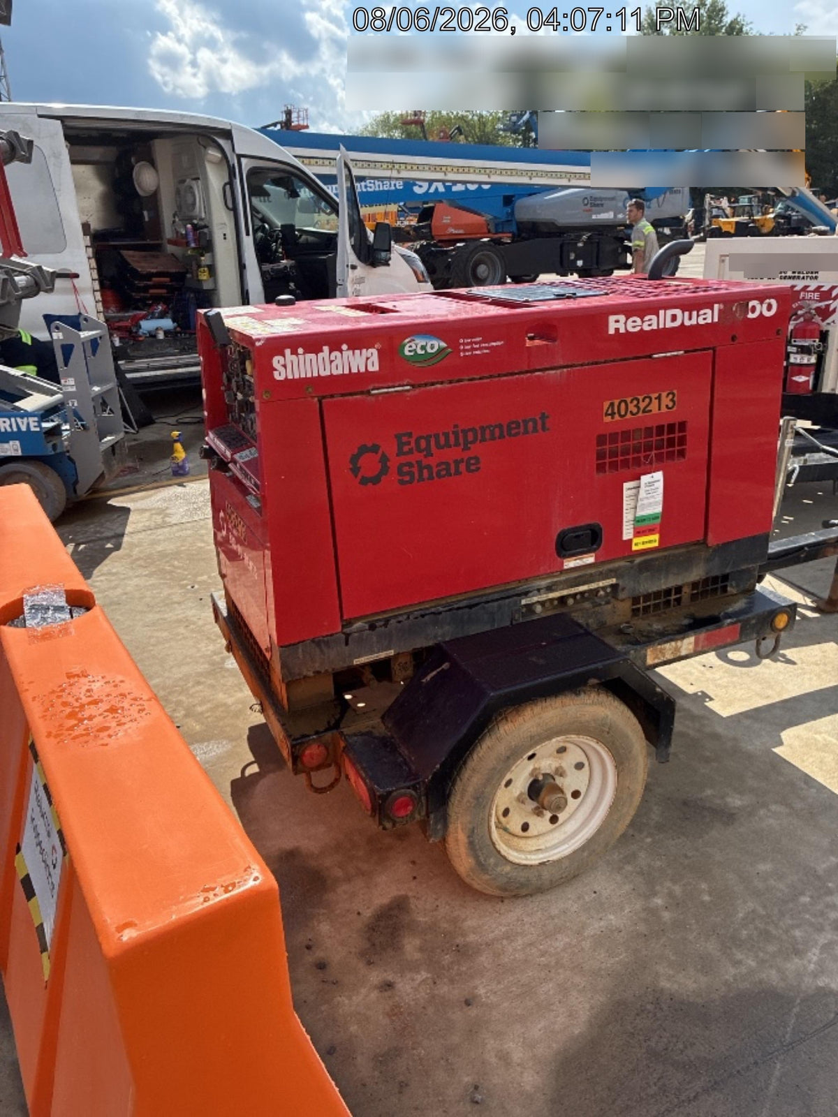 2024 Shindaiwa DGW400MDL Kubota D902 Engine, 23 HP, Dual Op Welder, Wire, Arc, Droop Stick, Tig, and CC Stick Functionality, Simulphase, 3 Phase and 1 Phase Gen Output, Single Axle NB Trlr, Slr Trckl Chrg 12V 12W, Fire Ext