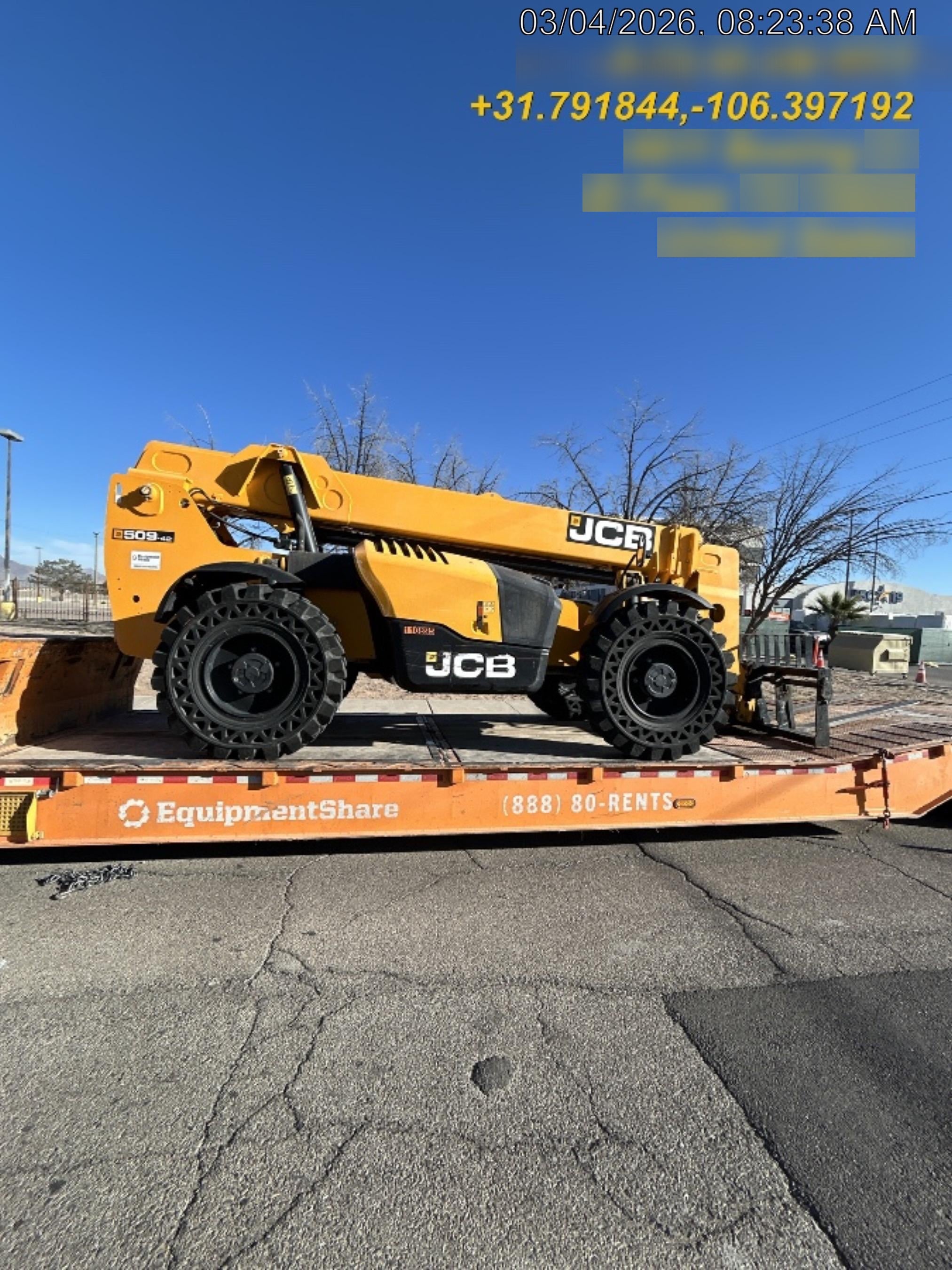 2020 JCB 509-42 Canopy, Solid Tires, Work Lights, Beacon, Aux Hydraulics, Back up Alarm, Lifting Eye, ES Decals