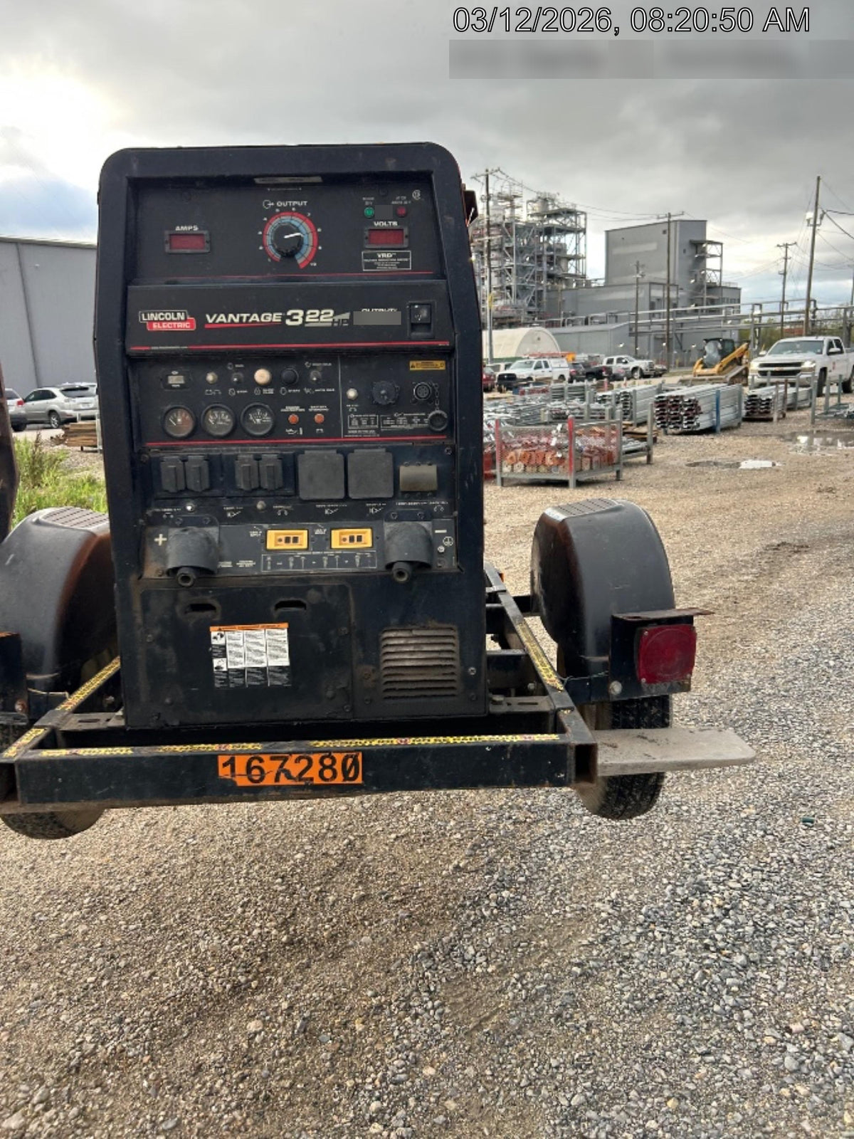 2021 Lincoln Electric Vantage 322 Vantage 322 Ready Pak 3 w/ Decals, ORANGE (includes trailer, cable rack, fender light kit) NO Telematics