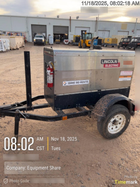 2019 Lincoln Electric Vantage 322 Welder Ready-Pak 3, Two wheel trailer, Fender and Light kit, Cable Rack