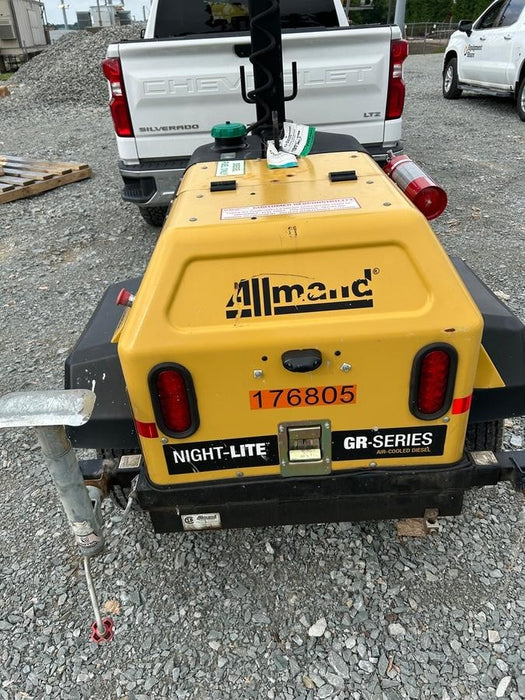 Allmand NLV3GR (4) LED Light Fixture 350W, 23' Vertical Mast, 3kW Prime, Towable, Deep Sea L401, Leveling Jacks, Yanmar T4F 5.8hp