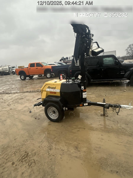 2022 Allmand NLV3GR (4) LED Light Fixture 350W, 23' Vertical Mast, 3kW Prime, Towable, Deep Sea L401, Leveling Jacks, Yanmar T4F 5.8hp