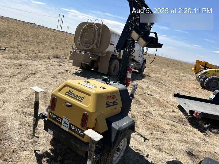 2021 Allmand NLV3GR (4) LED Light Fixture 350W, 23' Vertical Mast, 3kW Prime, Towable, Deep Sea L401, Leveling Jacks, Yanmar T4F 5.8hp