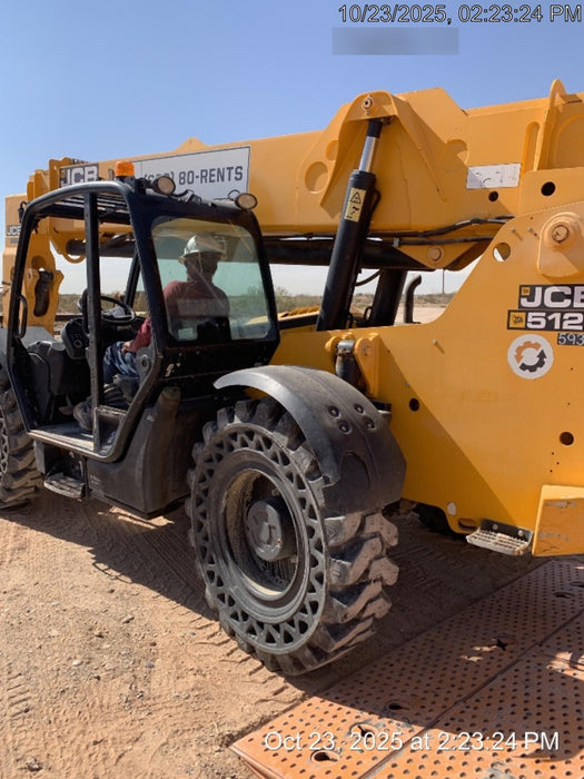 2020 JCB 512-56 Canopy, 74 HP, Solid Tires, STD Worklight, Beacon, Aux Hydraulics, Lifting Eye, Backup Alarm w/66" Carriage, 60" Forks