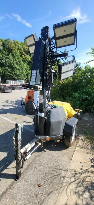 2021 Allmand NLV3GR (4) LED Light Fixture 350W, 23' Vertical Mast, 3kW Prime, Towable, Deep Sea L401, Leveling Jacks, Yanmar T4F 5.8hp