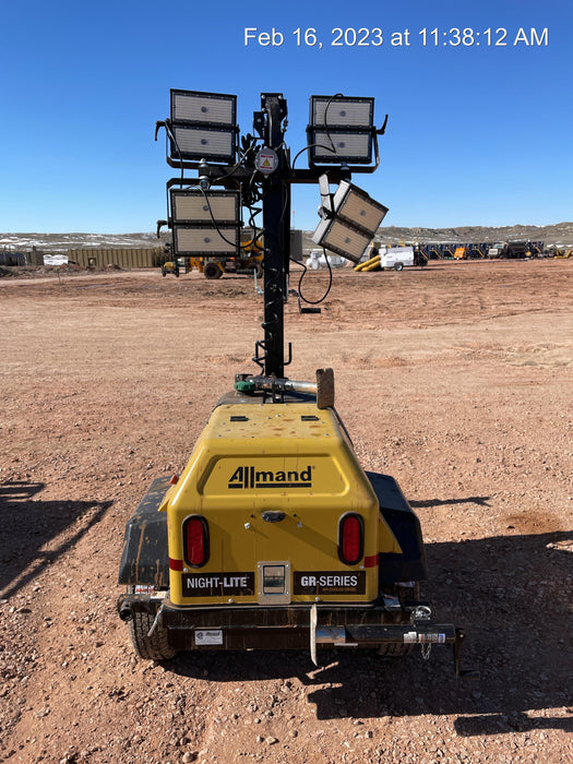 2022 Allmand NLV3GR (4) LED Light Fixture 350W, 23' Vertical Mast, 3kW Prime, Towable, ES Decals, T3
