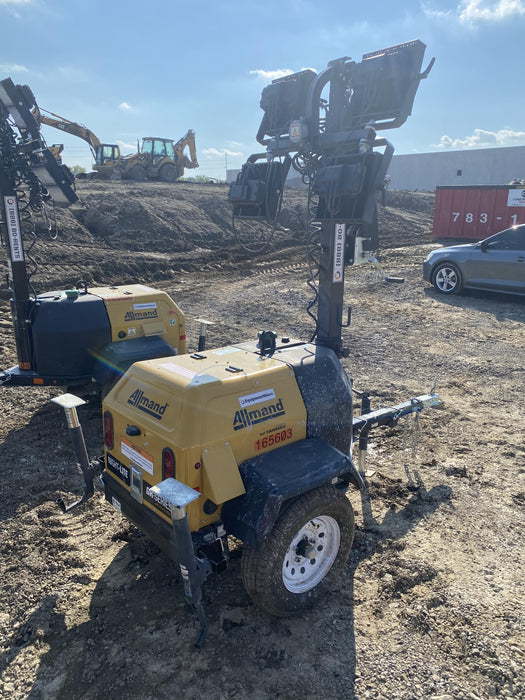 2021 Allmand NLV3GR (4) LED Light Fixture 350W, 23' Vertical Mast, 3kW Prime, Towable, Deep Sea L401, Leveling Jacks, Yanmar T4F 5.8hp