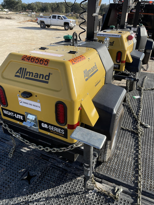 2022 Allmand NLV3GR (4) LED Light Fixture 350W, 23' Vertical Mast, 3kW Prime, Towable