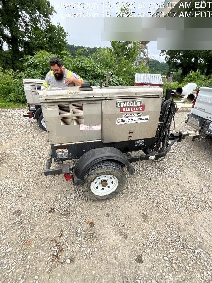 2019 Lincoln Electric Vantage 322 Ready-Pak 3, Two Wheel Trailer, Fender and Light Kit, Cable Rack