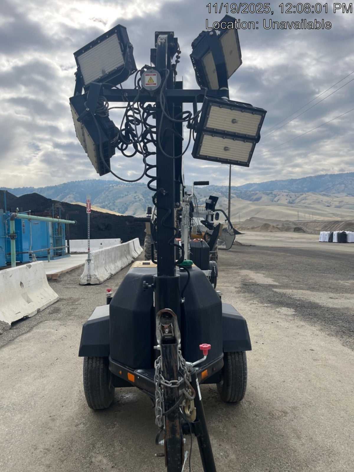 2021 Allmand NLV3GR (4) LED Light Fixture 350W, 23' Vertical Mast, 3kW Prime, Towable, Deep Sea L401, Leveling Jacks, Yanmar T4F 5.8hp