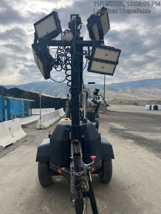 2021 Allmand NLV3GR (4) LED Light Fixture 350W, 23' Vertical Mast, 3kW Prime, Towable, Deep Sea L401, Leveling Jacks, Yanmar T4F 5.8hp