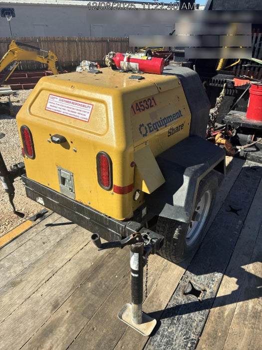 2021 Allmand NLV3GR (4) LED Light Fixture 350W, 23' Vertical Mast, 3kW Prime, Towable, Deep Sea L401, Leveling Jacks, Yanmar T4F 5.8hp