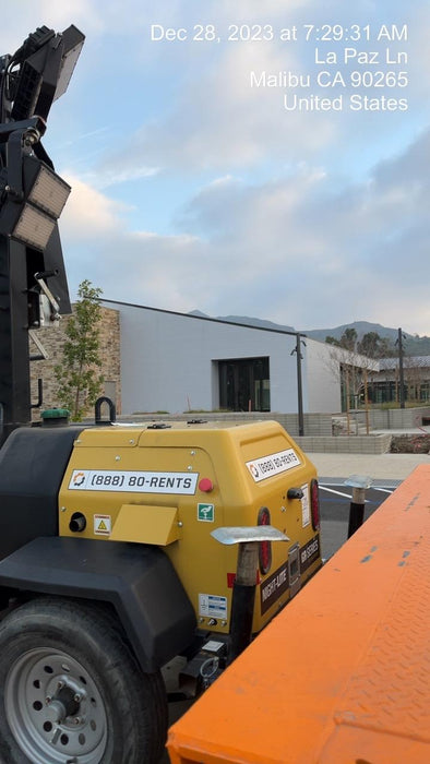 2022 Allmand NLV3GR (4) LED Light Fixture 350W, 23' Vertical Mast, 3kW Prime, Towable, Deep Sea L401, Leveling Jacks, Yanmar T4F 5.8hp