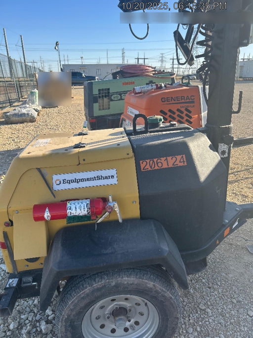 2022 Allmand NLV3GR (4) LED Light Fixture 350W, 23' Vertical Mast, 3kW Prime, Towable, Deep Sea L401, Leveling Jacks, Yanmar T4F 5.8hp