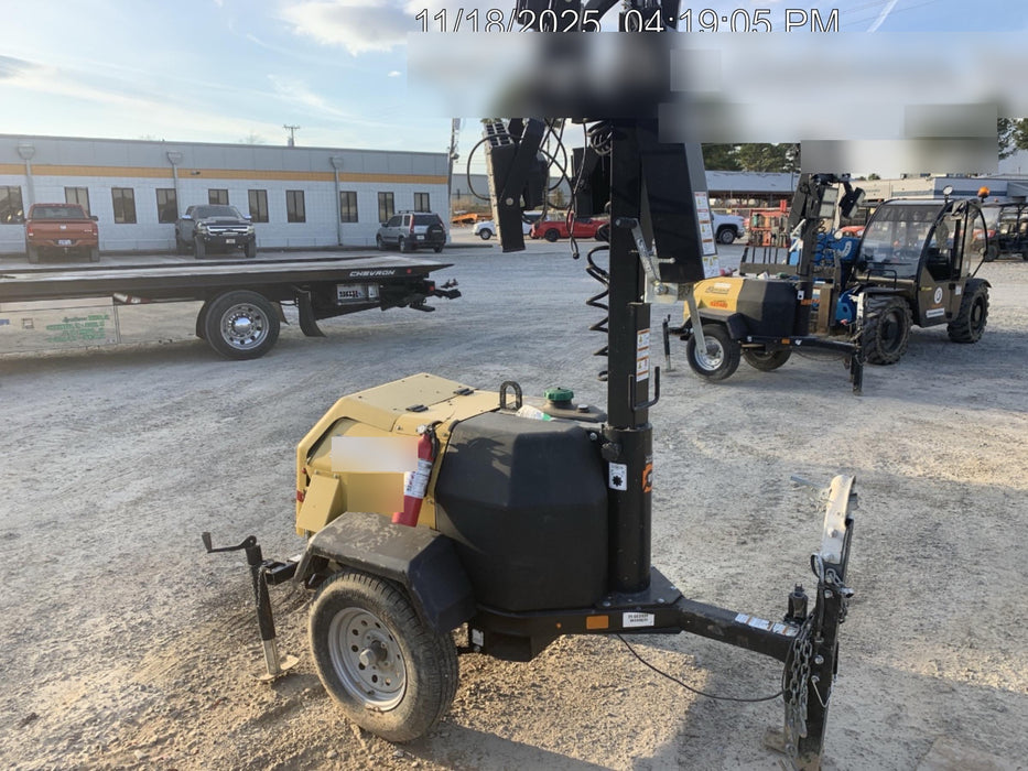 2022 Allmand NLV3GR (4) LED Light Fixture 350W, 23' Vertical Mast, 3kW Prime, Towable, Deep Sea L401, Leveling Jacks, Yanmar T4F 5.8hp