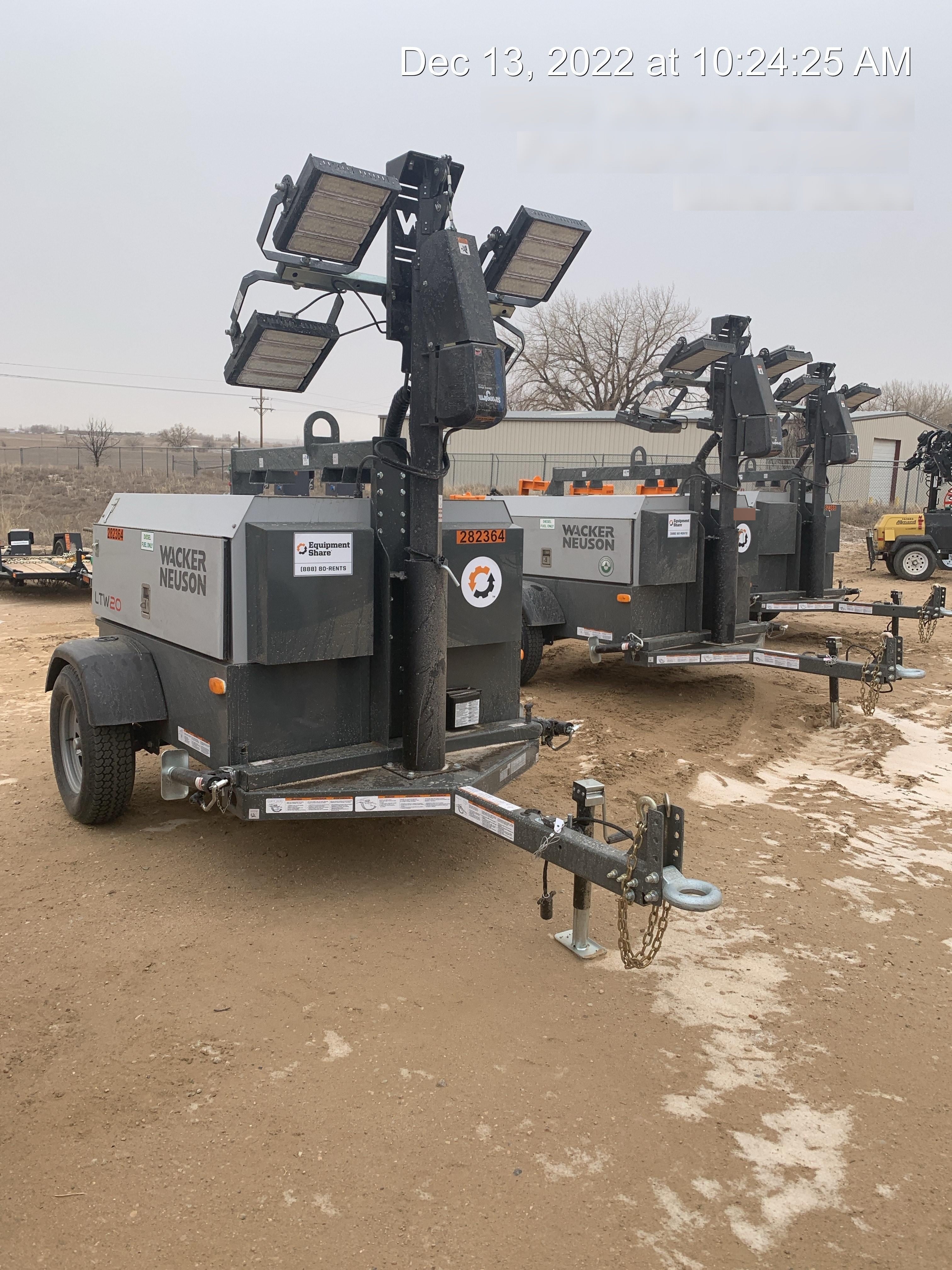 2022 Wacker Neuson LTW20Z1 Isuzu Dsl. Engine, 23' Mast, (4) 300W LED Lights, CWK, Programmable Dawn to Dusk, 360 Deg. Rotation, 57 Gal. Tank, Trailer Mounted