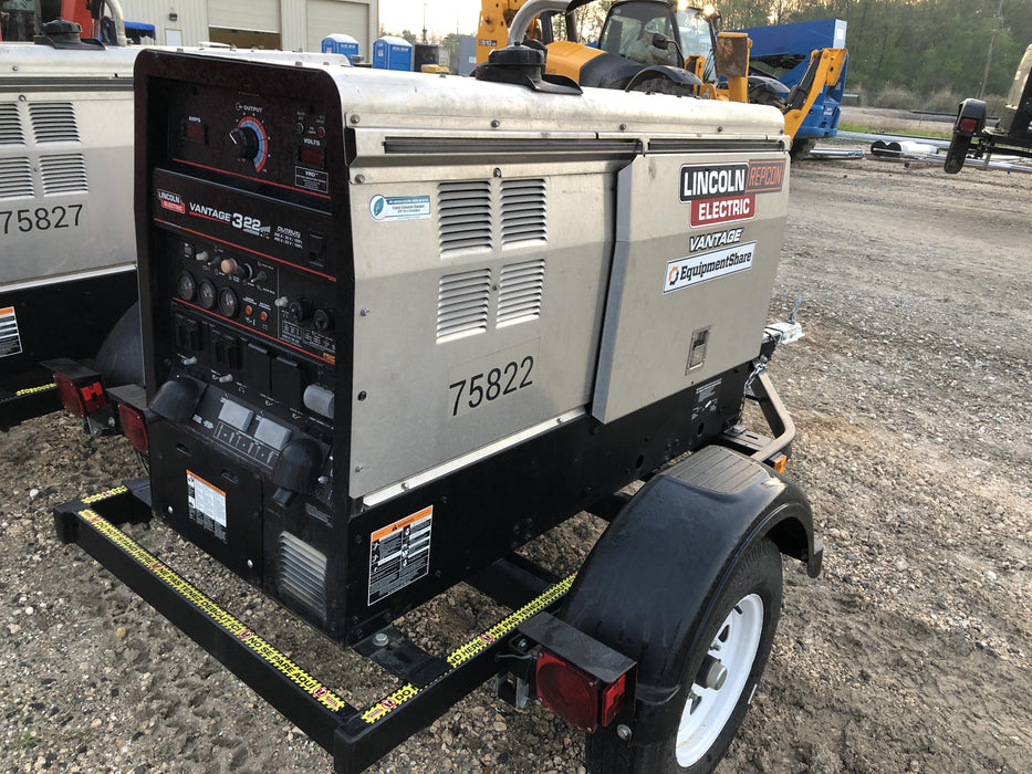 2020 Lincoln Electric Vantage 322 Welder Ready-Pak 3, w/ GPS & Decals (includes trailer, cable rack, fender light kit)