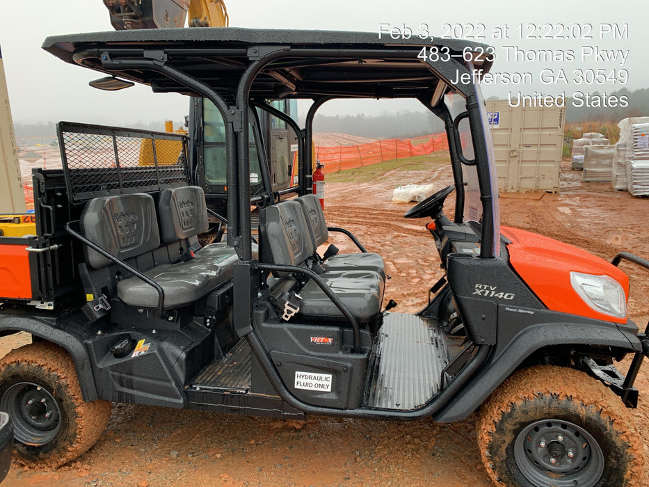2022 Kubota RTV-X1140W-H Plastic Canopy, Windshield Acrylic Clear, LED Strobe Light, Wire Harness Kit, Back up Alarm