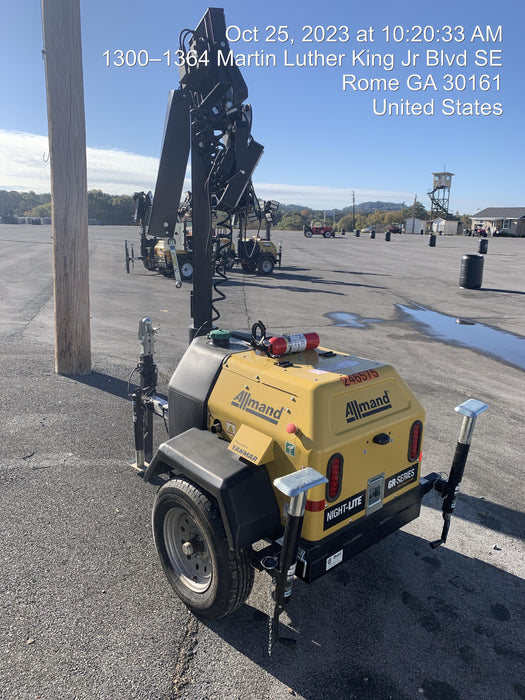 2022 Allmand NLV3GR (4) LED Light Fixture 350W, 23' Vertical Mast, 3kW Prime, Towable