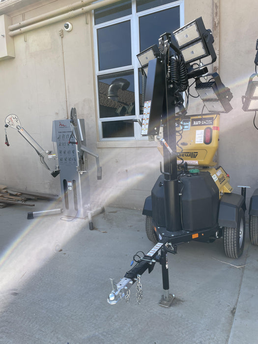 2022 Allmand NLV3GR (4) LED Light Fixture 350W, 23' Vertical Mast, 3kW Prime, Towable, ES Decals, T3