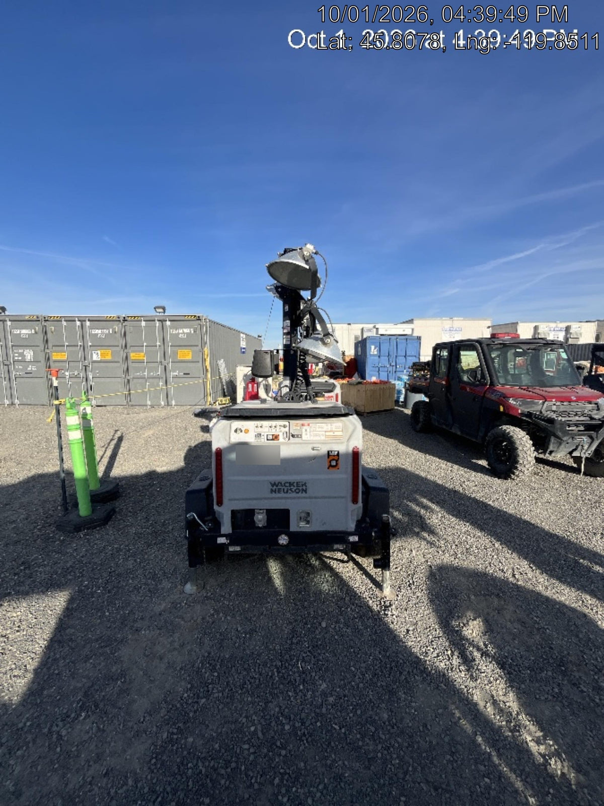 Wacker Neuson LTV6K-MH Power mast, 1100W MH, Fuel Sensors, Wiring Harness