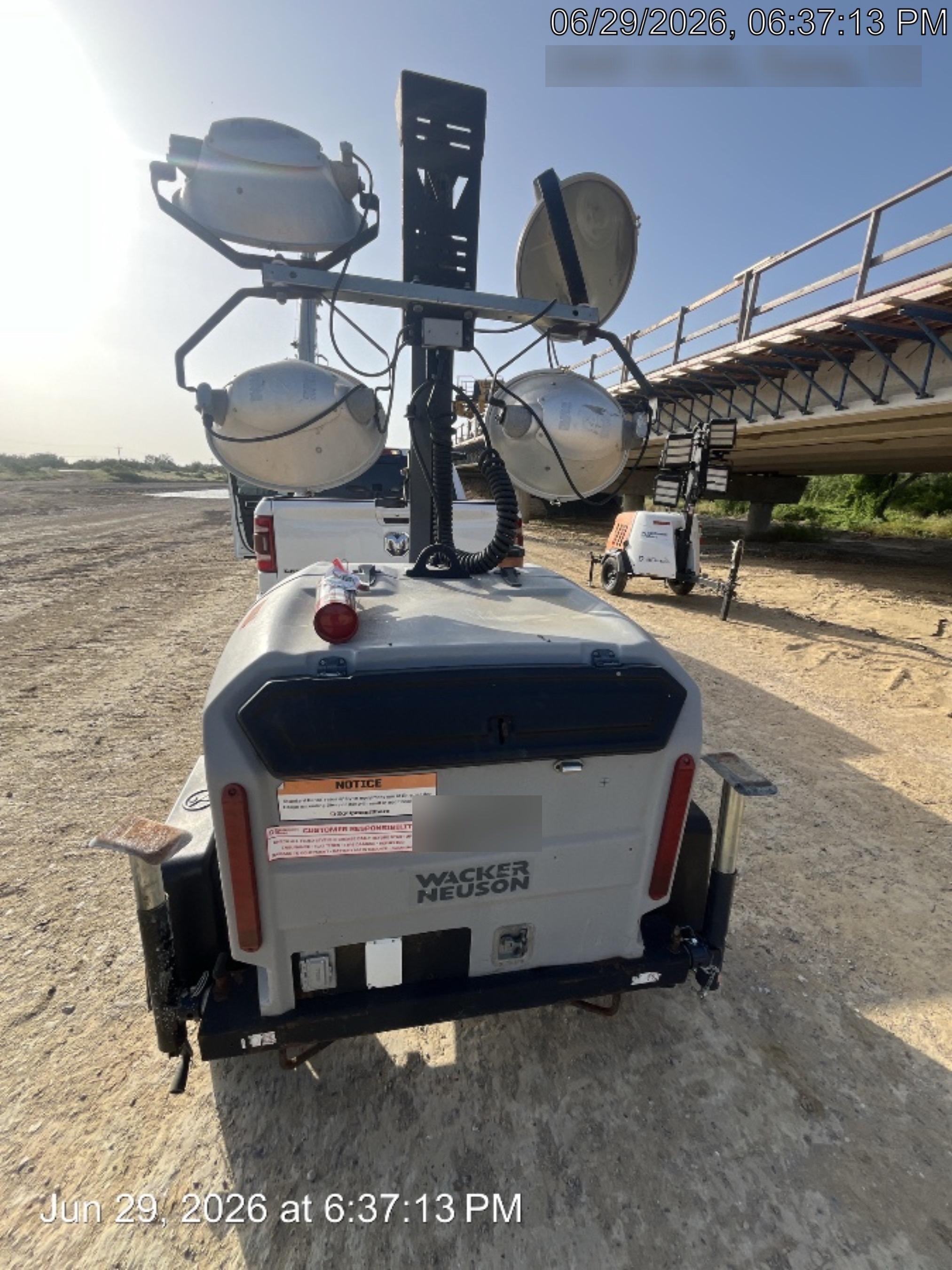 2019 Wacker Neuson LTV6L-MH Mobile Light Tower w/Fuel Level Sensor Installed