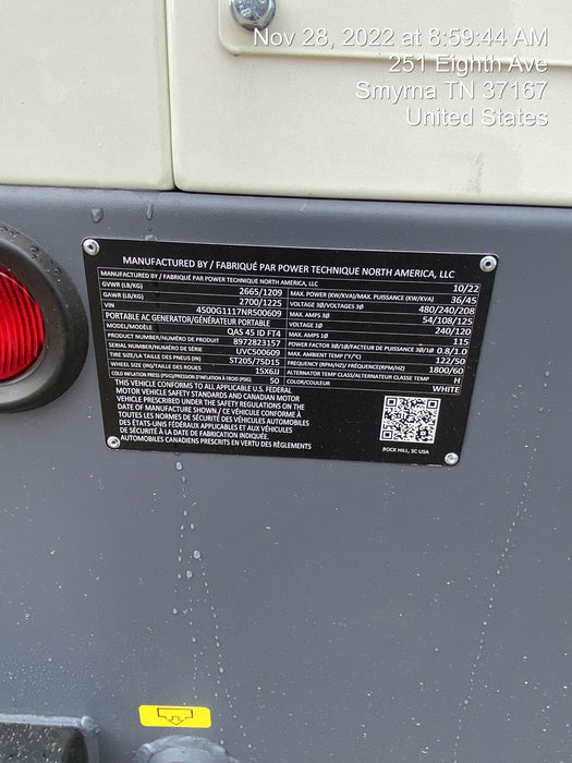 2022 ATLAS COPCO QAS45 CWK