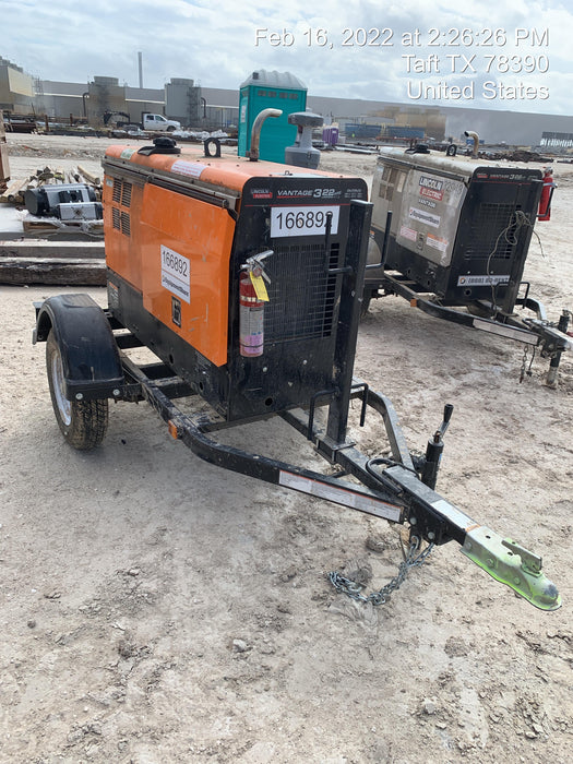 2021 Lincoln Electric Vantage 322 Vantage 322 Ready Pak 3 w/ Decals, ORANGE (includes trailer, cable rack, fender light kit) NO Telematics