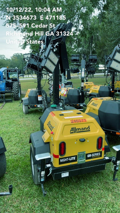 2022 Allmand NLV3GR (4) LED Light Fixture 350W, 23' Vertical Mast, 3kW Prime, Towable