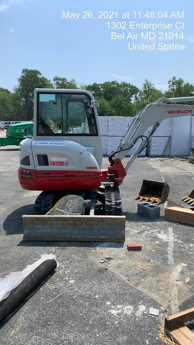 2020 Takeuchi TB235-2CR Cab/Heat/Air, Rubber Tracks, Manual TAG QC