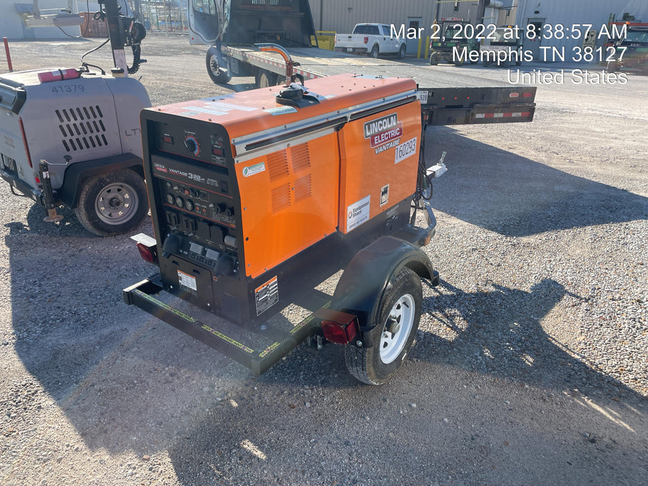 2021 Lincoln Electric Vantage 322 Vantage 322 Ready Pak 3 w/ Decals, ORANGE (includes trailer, cable rack, fender light kit) NO Telematics