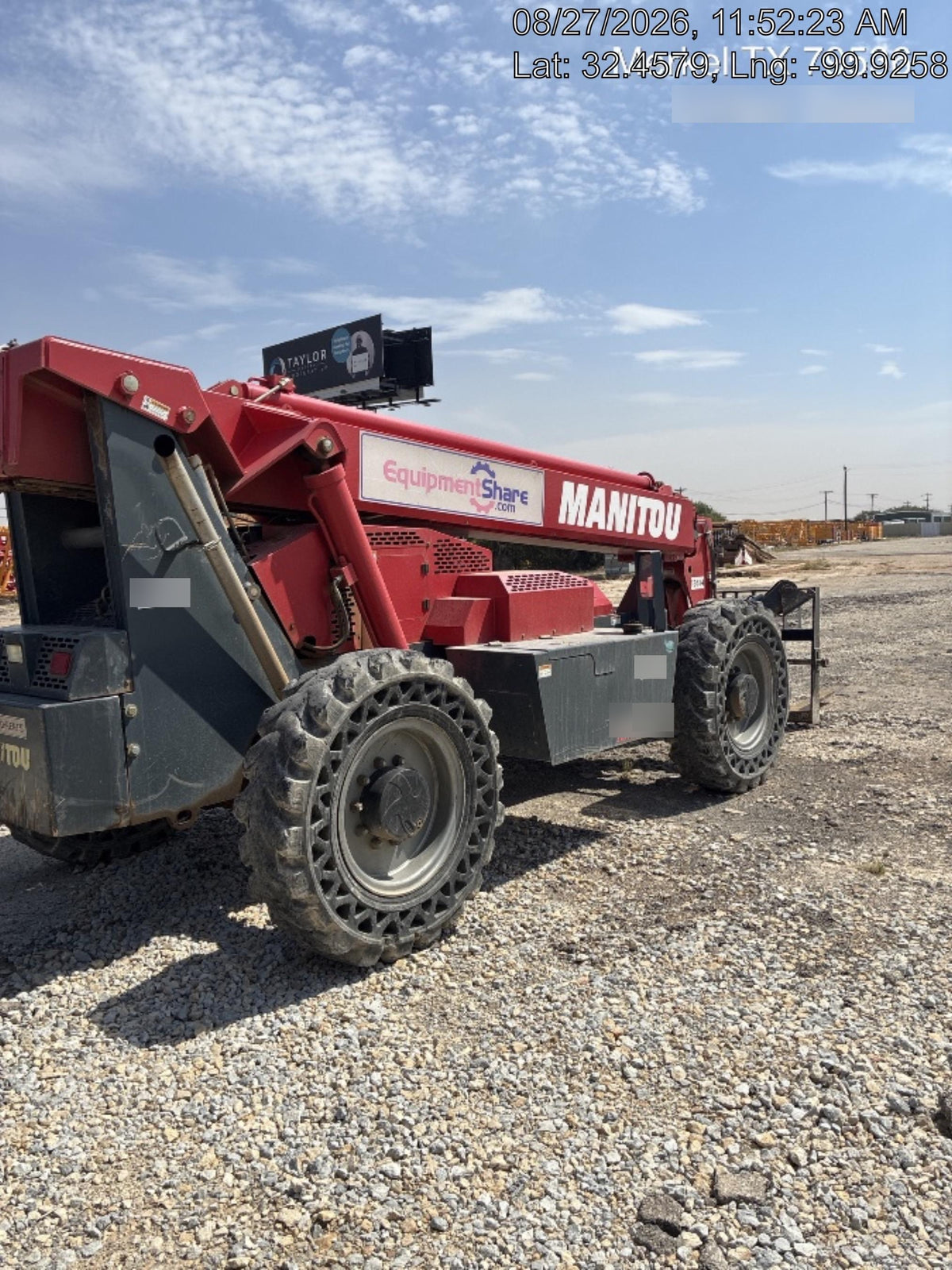 2018 Manitou MTA10055 MTA10055 - 74 HP T4, Canopy, Worklights/Strobe, Beacon, 66" Carriage, 60" Forks, Solid Tires, Lift Hook, Aux Hydraulics