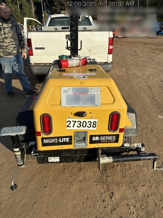 2022 Allmand NLV3GR (4) LED Light Fixture 350W, 23' Vertical Mast, 3kW Prime, Towable, ES Decals, T3