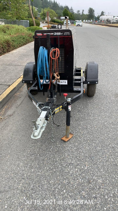2019 Lincoln Electric Vantage 322 Welder Ready-Pak 3, Two wheel trailer, Fender and Light kit, Cable Rack