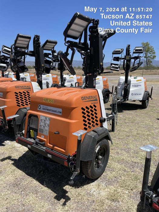 2024 Generac MLT2 Diesel, Flex Switch 120V Input, Powerzone Controller, 
(4) 320W LED Lights, 4kW Generator, 39.9 Gal Fuel Tank, 2" Ball, T3
