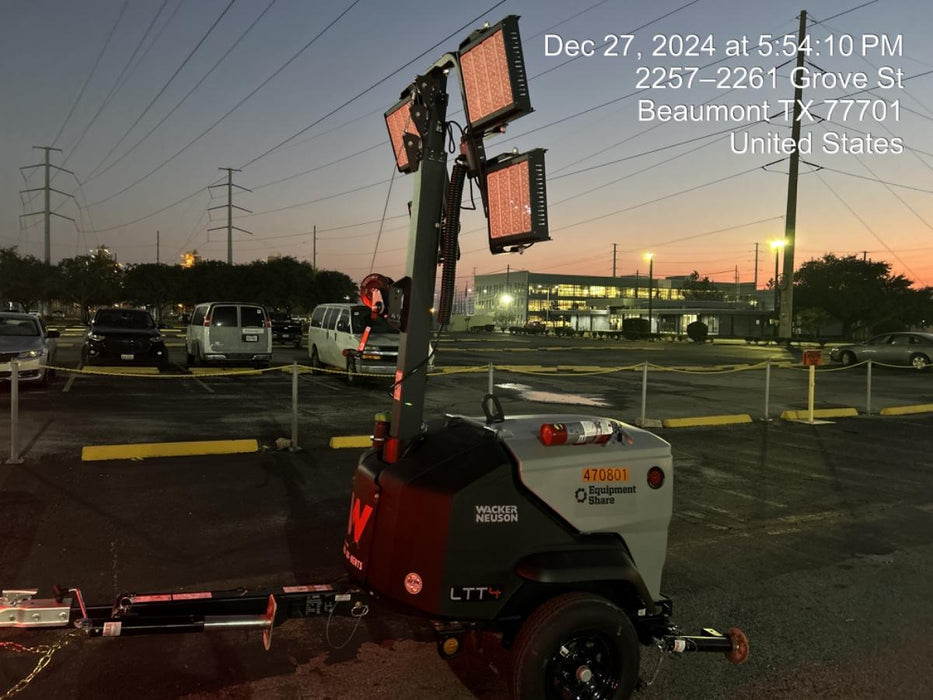 2024 Wacker Neuson LTT4 Diesel, Kohler KDW702, Deep Sea Controller, Auto Start, LED 320W, Bypass Outlet, T3