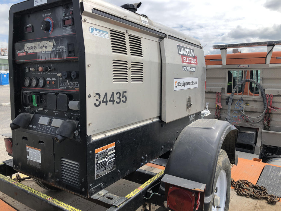 2019 Lincoln Electric Vantage 322 Welder Ready-Pak 3, Two wheel trailer, Fender and Light kit, Cable Rack