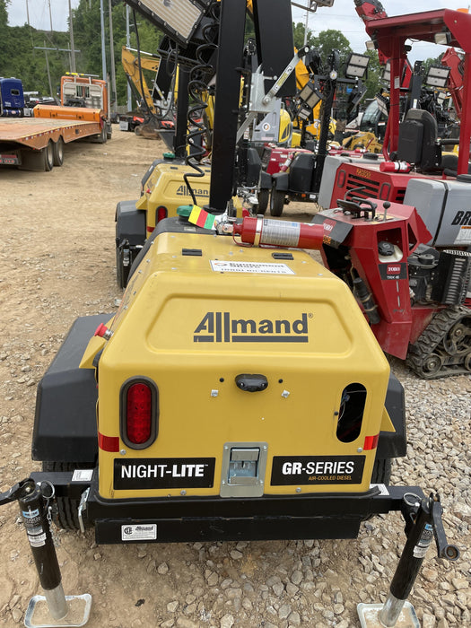 2022 Allmand NLV3GR (4) LED Light Fixture 350W, 23' Vertical Mast, 3kW Prime, Towable, Deep Sea L401, Leveling Jacks, Yanmar T4F 5.8hp