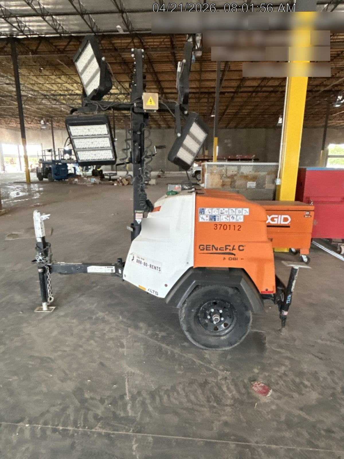 2023 Generac MLT2 Diesel, Flex Switch 120V Input, Powerzone Controller, 
(4) 320W LED Lights, 4kW Generator, 39.9 Gal Fuel Tank, 2" Ball, T3