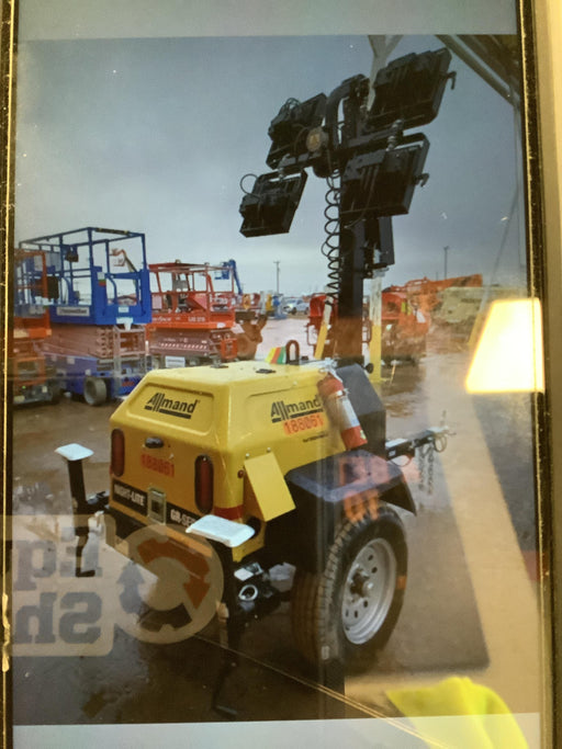 Allmand NLV3GR (4) LED Light Fixture 350W, 23' Vertical Mast, 3kW Prime, Towable, Deep Sea L401, Leveling Jacks, Yanmar T4F 5.8hp